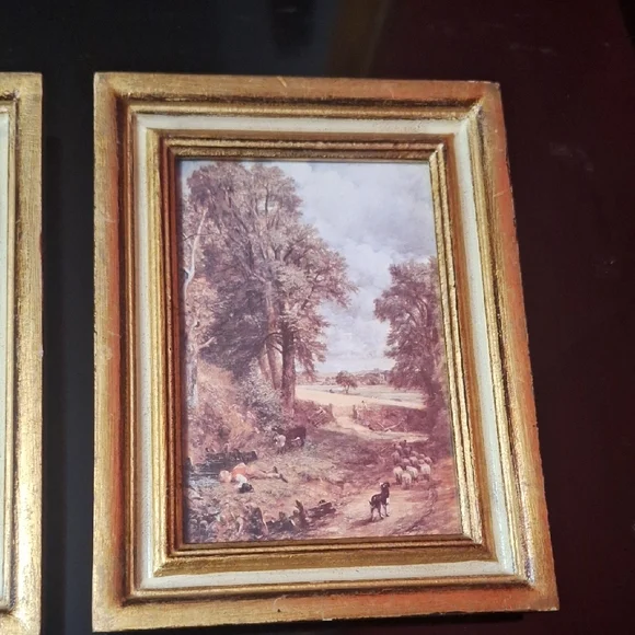 Vintage G.B. Florence Miniature Framed Landscape Prints - Pair - Made in Italy - Picture 3 of 16